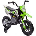 Moto cross électrique dirt bike enfant 12V 2 moteurs 2 vitesses 2,4-5 Km/h musiques vert