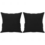 VidaXL Coussins décoratifs 2 pcs Noir 40x40 cm Tissu microfibre