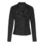 Only Onlava Faux Leather Biker OTW Noos Blouson, Noir (Black), FR (Taille Fabricant: 36) Femme