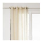 Atmosphera Rideau à œillets en Lin Beige avec surpiqûre noire 140 x 260 cm