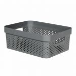 Curver Bac Infinity 11L Dots - Plastique recycl&eacute; - Gris