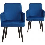 MENZZO Lot de 2 Fauteuils Neiva Velours Bleu