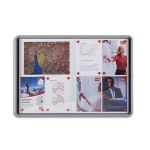 Nobo Vitrine d'intérieur porte coulissante fond métal gris 12 feuilles A4 Pacific II - 97,2 x 99,7 x 5,4 cm