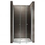 GINA Porte de douche battante H. 195 cm largeur réglable 88 à 92 cm verre transparent