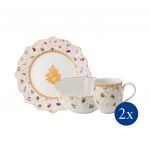 Villeroy & Boch Toys Delight Ensemble pour le petit-déjeuner pour 2 personnes, 6 pièces, vaisselle de Noël pour 2 personnes dans l