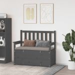 VidaXL Banc Gris 112,5x51,5x96,5 cm Bois de pin massif