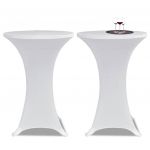 VidaXL Housses ?lastiques de table ? 60 cm Blanc 2 pcs