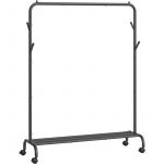 Songmics Portant &agrave; v&ecirc;tements avec roulettes 1 barre largeur de 103,5 cm noir