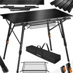 TecTake Table de camping Tina en aluminium, pliable et r&eacute;glable en hauteur
