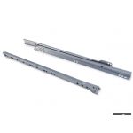 Emuca Lot de 5 paires de coulisses pour tiroir T30 &agrave; sortie partielle L 600 mm finition gris m&eacute;tallis&eacute; - 3019825