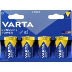Varta Pack de 4 piles alcalines Longlife Power D 1,5V
