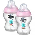 Tommee tippee 2 biberons CTN silicone 260 ml D&eacute;cor&eacute; rose