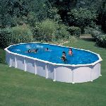 Gre KITPROV10288 - Piscine Haïti ovale hors sol en acier 1000 x 550 x 132 cm