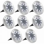 VidaXL Lampe solaire de sol 8 pcs Lumi&egrave;res LED Blanc