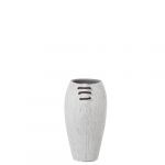 Alexandra House Living Vase Blanc en c&eacute;ramique &agrave; Rayures 19 x 19 x 34 cm