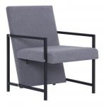 VidaXL Fauteuil avec pieds en chrome Gris clair Tissu