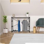 Portant vêtements sous combles noir penderie L100 x H85 cm