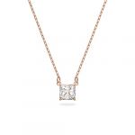 Swarovski Collier Attract, taille Carré, cristaux, placage de ton or rosé et zircone, blanc