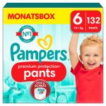 Pampers Premium Protection Pants Taille 6, 132 Couches-Culottes, 15kg+ Pack 1 Mois