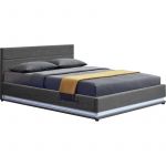 Habitat et Jardin Lit coffre LED -Anastasia- 180 x 200 - Gris foncé