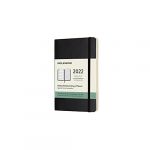 Moleskine Agenda semainier Format de poche Couverture souple 2022 Noir
