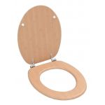VidaXL Si&egrave;ge de toilette MDF Couvercle &agrave; fermeture dure Design bambou
