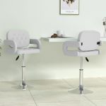 VidaXL Chaises pivotantes de salle à manger 2 pcs Blanc Similicuir Blanc