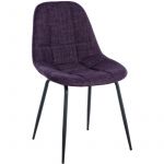 CLP Chaise de salle &agrave; manger avec pieds m&eacute;tal assise en tissu Violet