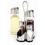 APS CF297 Poivri&egrave;re complet et support pour sel, poivre, huile et vinaigre (Lot de 5)