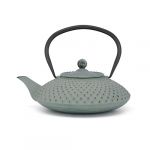 Bredemeijer Théière plate Asia en fonte - 1,25 l - Vert clair - Grande verseuse émaillée en fonte émaillée avec filtre en acier inoxydable