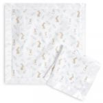 Aden + Anais Lot de 2 couvertures doudou en coton blushing bunnies (41 x 41 cm)