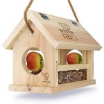Wildtier herz | Mangeoire Oiseaux Exterieur en Bois - Maison Oiseaux, Distributeur Suspendu Imperméable d’Extérieur - Mangeoire pour