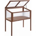 Outsunny Mini Serre sur Pieds dim. 90L x 50l x 93H cm Toit ouvrable Panneaux de Polycarbonate Bois Sapin traité