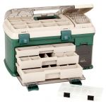 Plano Boîte de rangement à trois tiroirs, organiseur de matériel de pêche, organiseur de rangement portable, boîte à outils, petites pièces, plateaux amovibles, pêche, perlage, fournitures scolaires