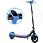 Trottinette &Eacute;lectrique Enfant Pour Cadeau Bleu,3 Vitesses,Frein &Eacute;lectronique,&Eacute;cran Led,Bluetooth Et Lumi&egrave;res Color&eacute;es,6-12 Ans