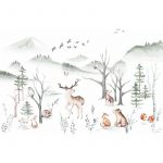 Komar Papier peint panoramique intissée de Cozy Woods - Taille: 400 x 280 cm