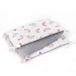 Sevira Kids Tour de lit universel et r&eacute;versible, RAINBOW Gris pour lit b&eacute;b&eacute; de 60x120 ou 70x140 cm
