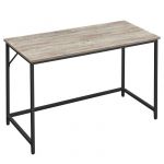 Songmics VASAGLE Bureau, Table, 120 x 60 x 75 cm, Assemblage Simple, M&eacute;tal, Style Industriel, Gr&egrave;ge et Noir LWD039B02
