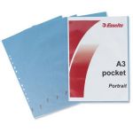 Esselte 55231 - Boîte de 50 pochettes perforées A3 portrait, en PP grainé 85µ