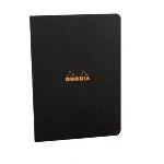 Rhodia 119163C - Cahier piqûre Classic noir 21 x 29,7 cm 96 pages quadrillé 5x5