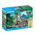 Playmobil Brachiosaure, explorateurs, a&eacute;roglisseur