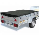 Werkapro 11343 Bâche de remorque-230 x 135 x 7 cm-200g/m² -en polyéthylène-Noir, 230 m x 135 m x 7 cm