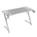 Mars Gaming MGD-X120RGB Table Ergonomique Contr&ocirc;leur ARGB Tapis XXL Supports Externes 120x60cm Blanc