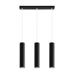 L inaire Center Suspension LAGOS acier noir 3 ampoules