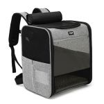 Sac &Agrave; Dos Chat Chien, Sac &Agrave; Dos De Voyage, Sac &Agrave; Dos Pour Chat Chien Jusqu'&agrave; 15 Lbs / 7kg - Transparent - Gris