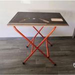 Mondelin Établi de chantier pliant 60x80 3 hauteurs réglables