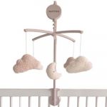 Nattou Mobile avec boîte à Musique en Bois, Lune et Nuages, Douce Berceuse « La-Le-Lu », Env. 65 cm, Teddy, Beige/Blanc