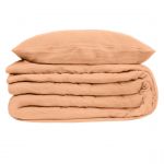 Atmosphera Parure de lit 2 Personnes en gaze de coton Rose 260 x 240 cm Housse de couette avec 2 taies Vieux rose