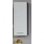 Trendteam smart living Sardegna armoire de toilette avec espace de rangement, Line, 60 x 68 x 20 cm, Blanc brilliant/Argenté fumé