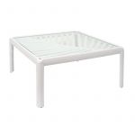 The home deco factory Table Basse d'Extérieur Design "Ibiza" 70cm Blanc